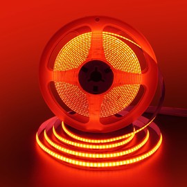 Clearhill 24V COB 320LED Strip Lights,16.4FT/5M（No Power Supply）,Red,320LEDs/M,with 5521DC Male and Female Connectors,8mm Width,Not IP20,for DIY Home Indoor Decoration