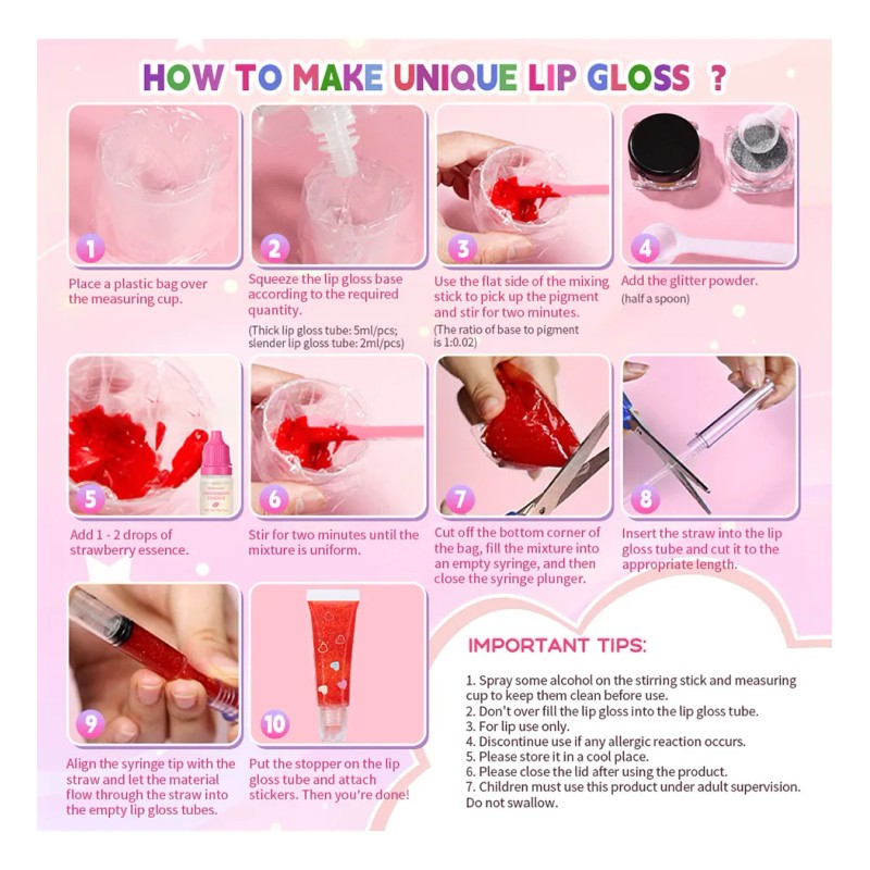 Hb Kit De Brillo Labial Infantil For Hacer Tú Mismo