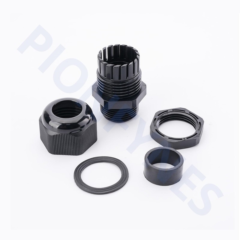 PIONFYNES 20PCS PG16 Cable Gland Waterproof Adjustable 10-14mm/0.39-0.55inch Nylon Cable
