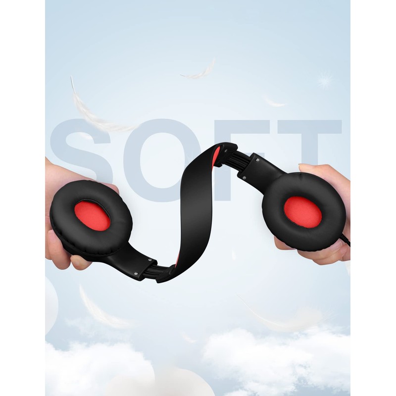 Nabevi Headphones for Kids for School, Kids Headphones with Microphone,