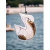 Coastal Pelican Windchime – Whitewashed Bamboo & Distressed White Wood