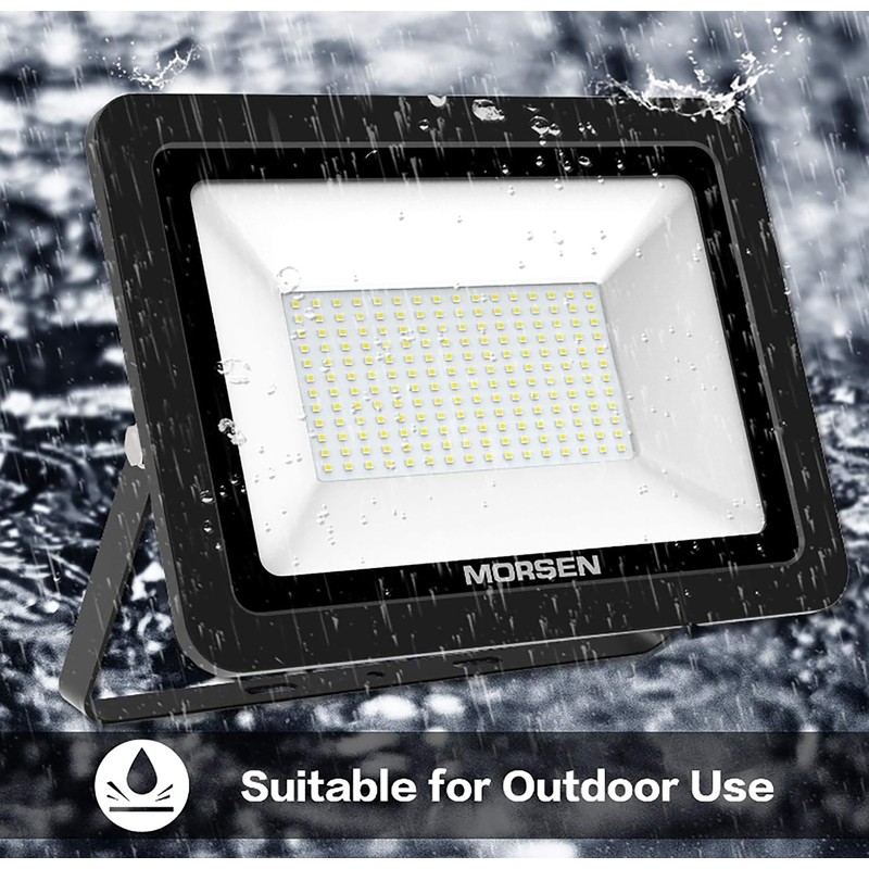 MORSEN 200W Flood Light Outdoor Plug in - 20000LM 5000K