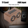 Wood Bluetooth Speaker Subwoofer FM Radio HiFi Music Clock Alarm