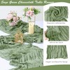 4 Pack Sage Green Cheesecloth Table Runner 35 x 120