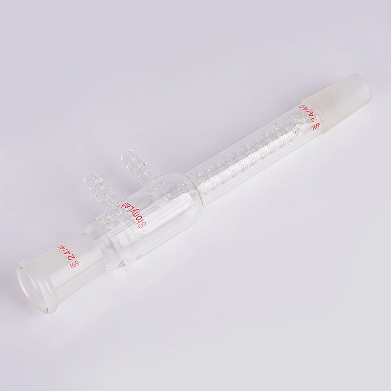 stonylab Glass Coil Reflux Capacitor, Borosilicate Glass Dimroth Reflux Capacitor