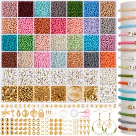 RUBY 3 mm Beads for Bracelets, 28 Colourful Morandi Glass Beads for Threading, Beads for Threading for Christmas, DIY Bracelet Making Kit, Parties, Holidays