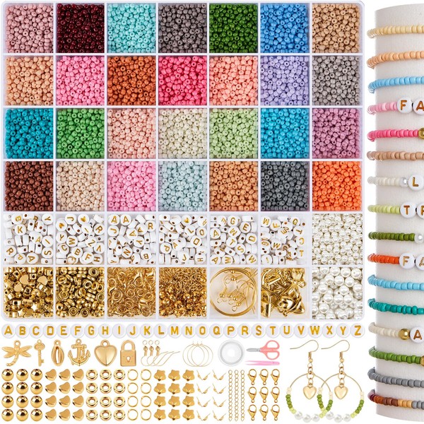 RUBY 3 mm Beads for Bracelets, 28 Colourful Morandi Glass
