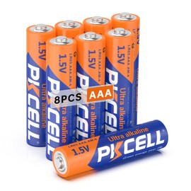 PKCELL AAA Batteries 8 Pack, Triple A Batteries, 1.5V High-Performance Alkaline Battery for Flashlights Keyboards Clocks Toys Remote Controls, 10-Year Shelf Life
