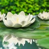 QUOZUO 12pcs Artificial Floating Foam Lotus Flowers with Lily Pads,