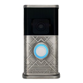 Art Deco Video Doorbell Cover (Compatible with Ring 3, 3 Plus, 4, Battery Plus, and Battery Pro) (Antique Pewter)
