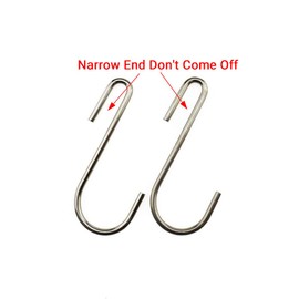 LQJ Pro Large S Hooks Anti-Rust Hang Iron Cast Pots and Pans from Wire Rack Shelf Narrow End Don't Come Off 7 Pack 3.7" Length Solid Metal Hang Tools Kitchenware Belt Handbag in Closet Pantry Garden