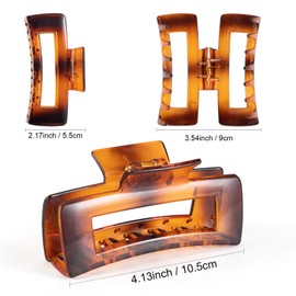 Pack of 6 Hair Clips for Women and Girls Thick Hair Large 4.13 Inches Light French Non-Slip Hair Clips Strong Hold Claw Grips Hair Styling Accessories