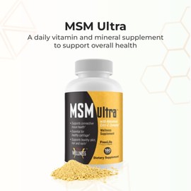 Youngevity Freelife MSM Ultra | 3,000 mg MSM + Proprietary Citri-C Complex Blend + Vitamin C | Ultimate Methylsulfonylmethane Supplement | Bone & Joint Support | 180 Count