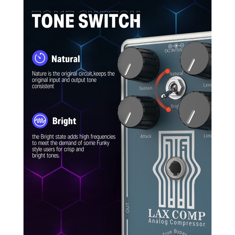 Donner Compressor Effector Compresses Excessive Input Signals & Preserves Original