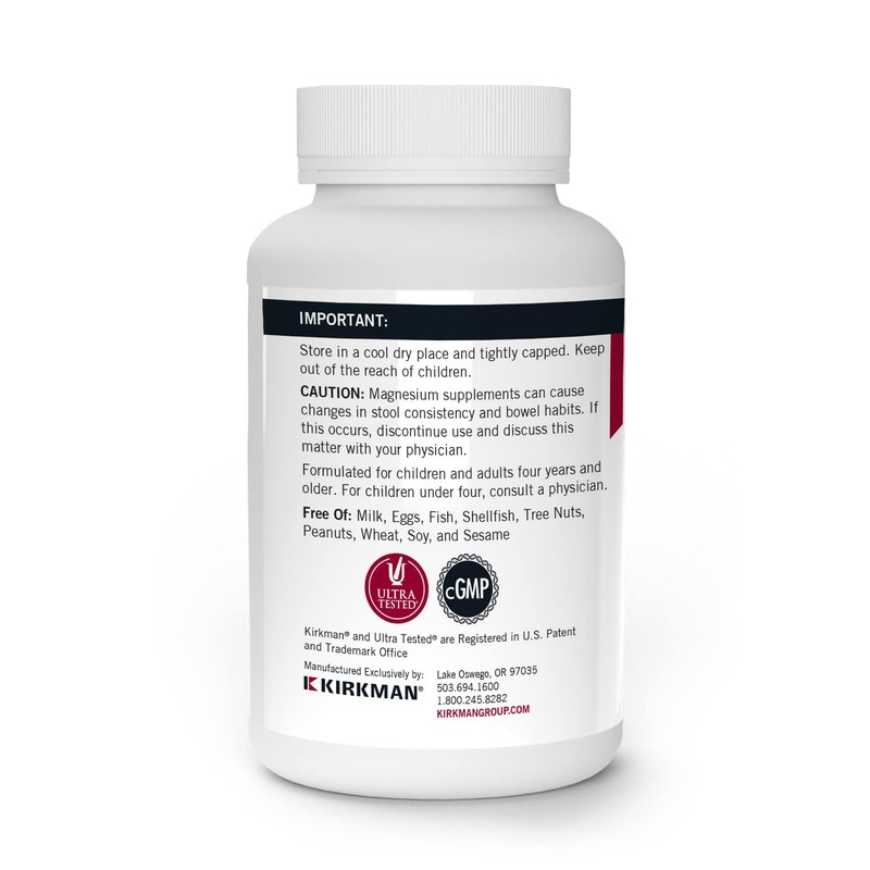 Kirkman - Magnesium Bisglycinate Chelate - 250 Capsules - Relaxes