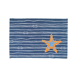 C&F Home Starfish Rope Placemats Set of 6 Rectangle Coastal Ocean Beach Nautical Blue Cotton 14" x 20" Blue
