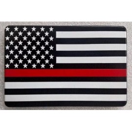 American RED LINE AMERICAN FLAG, Billet Aluminum Trailer Hitch plug Cover,UV, 4X6"