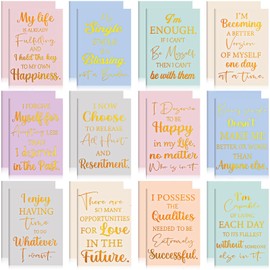 Tatuo 24 Pcs Positive Affirmation Notebooks Inspirational Quote Notebook Small Motivational Encouragement Notepads Daily Affirmations Journal for Women Men Stress Relief and Self Care Gift (Glitter)