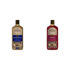 Tío Nacho Shampoo ENGROSADOR, Volumen Capilar, como si tuvieras hasta 33 mil pelos más, botella 415 ml  Shampoo ANTI CAÍDA GINSENG, Cabello más sano  