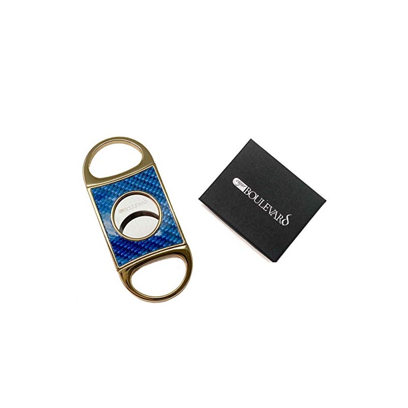 Cigar Boulevard Perfect Cigar Cutter Star Gold-Blue Carbon Fiber Body