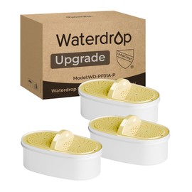 [Original] Waterdrop Upgrade NSF 53&42&372 Certified Replacement Filters, for All Waterdrop Pitcher and Dispenser, Reduces Lead, PFAS, PFOA/PFOS, Chlorine, Cadmium, Copper, Mercury, 3 Packs