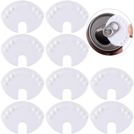 Pndeyo 10pcs Soda Can Covers Lids, Plastic Pop Can Lid Cover, Can Top Cap Protector Spill Guard for Soda Drink Beer Coke Juice Beverage- White
