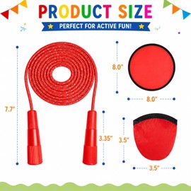 12 PCS Jump Ropes and 12 PCS Frisbees for Christmas Shoebox Gifts End of The Year Jump Ropes Graduation Frisbees Gifts for Christian Charity Donation