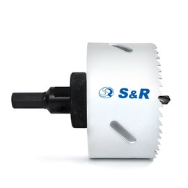 S&R Hole Saw, HSS Bi-Metal with Hole Saw Holder HEX - Quick and Pilot Drill, Universal for Wood, Metal, Plastic, Plasterboard (68 mm)