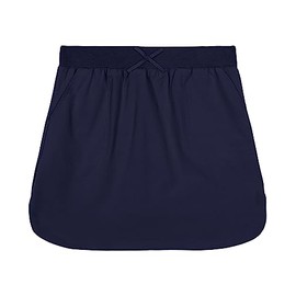 Nautica Girls' Little School Uniform Performance Scooter Skirt with Undershorts, Pull-on, Knit Waistband & Functional Pockets, Navy, 4