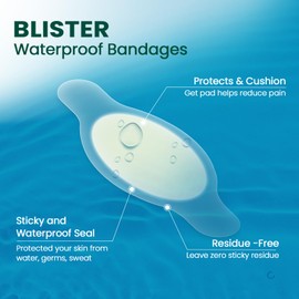 20 Pieces Blister Plasters for Feet - Welnove Invisible Hydrocolloid Gel Blister Bandages - Blister Cushion Pad for for Fingers, Toes - (Toe Pack)