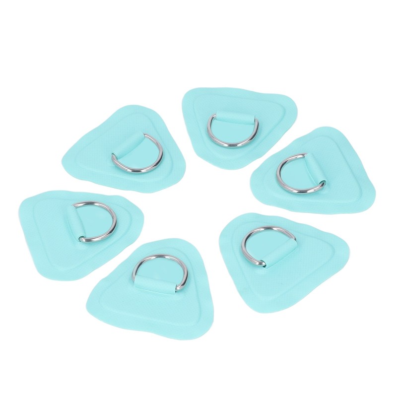 6Pcs PVC D Ring Patch Elastic Rope Set Stainless Steel