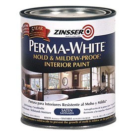 Zinsser 02704 Quart Satin Gloss Perma-White Mildew-Proof Bathroom Paint