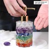 Decorative Crystal Soap Dispenser, Natural Stone Design, Gold Pump, Bathroom