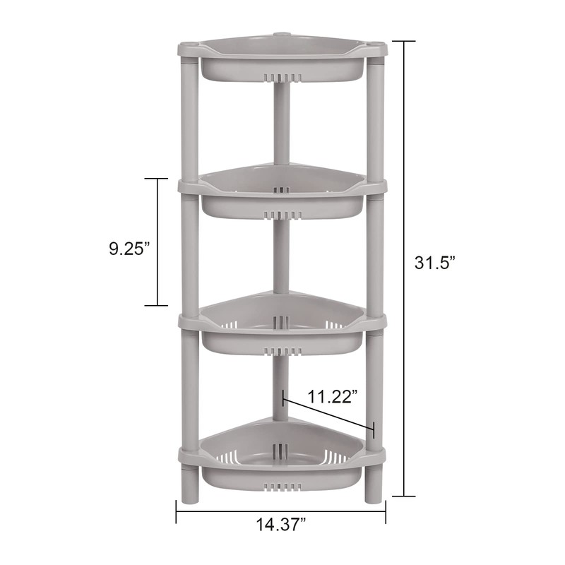 ELYKEN 4 Tier Shower Caddy Organizer Shelf Corner, 14.4 x