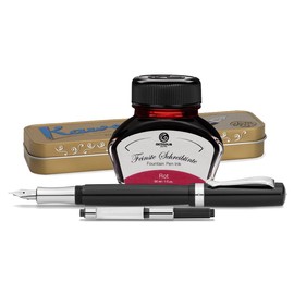 Kaweco Student Fountain Pen with 30 ml Fountain Pen Ink, Converter and Metal Case