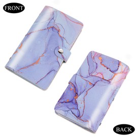 Hennaja Business Card Organizer,Business Card Holder Book Case PU Leather Organization Binder Name ID Card Holder for Men & Women, Up to 96 Cards Capacity(1-Splash Ink3)