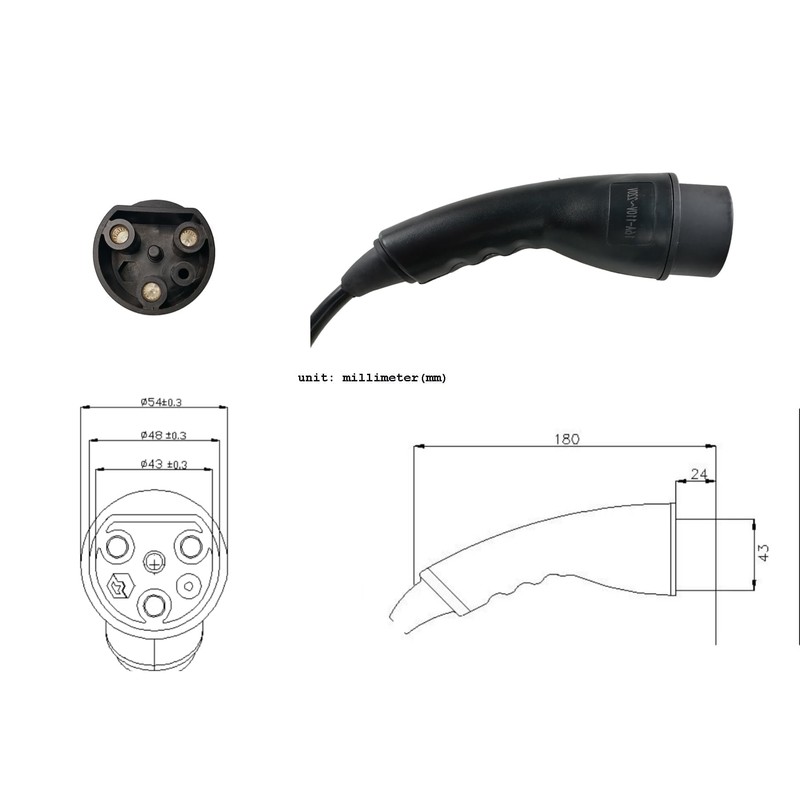 JOEEGO Charging Power Cord Assembly Fits for Evolution EV Golf