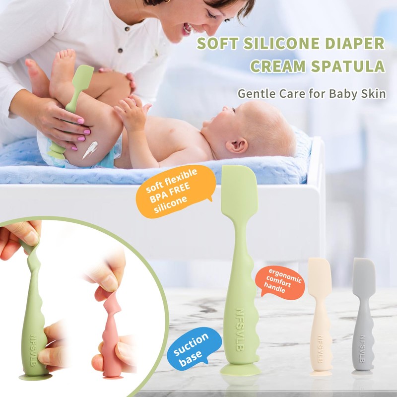 NFSVLB Baby Diaper Cream Spatula with Case-1 Large 2 Mini