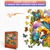 BRIDGE GIFT Butterfly Hydrangea Wooden Jigsaw Puzzle - Medium
