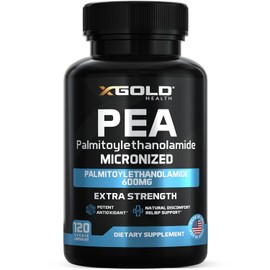 Palmitoylethanolamide Pea Supplement 600 mg | Micronized Pea 99% Highly Purified and Bioavailable | Made in USA | Supplement for Men and Women - 120 Capsules