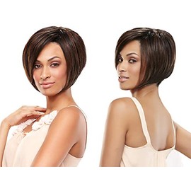 Ignite Wig Heat Resistant Women's Short Angled Cut Sleek Bob Lace Front SmartLace Natural Hairline Jon Renau Wigs,8/30