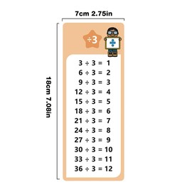 Lachilly 1-12 Division Table Cards with 2 Dry Erase Pens, Educational Maths Table Flashcards for Kids, Self Check Classroom Home Learning Aids, Elementary School Teacher Teaching Aids, 15 Big Cards