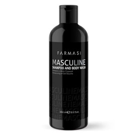 FARMASi Men's Shampoo and Shower Gel 2 in 1 Masculine, 360ml/12.17flOz - All-in-One Cleanser for Hair and Body - Refreshing Scent, Hydrating, and Suitable for Many Skin Types