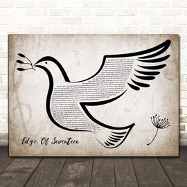 Edge of Seventeen Vintage Dove Bird Song Lyric Quote Music Print