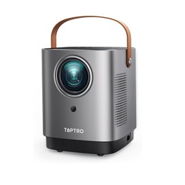 [Unique Handle Design] Mini-Projector, Mini Projector with 5G WiFi and Bluetooth, 1080P Smart Portable Projector with Touch Screen, 2025 Upgrade TOPTRO Outdoor-Movie-Proyector for Phone/TV Stick/HDMI