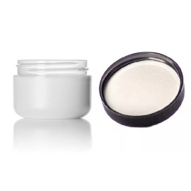 Unbranded Frosted double wall 8 Oz White Container Jar with PS liner. Set of 4 Pieces.