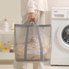 HGZBS Mesh Bag with Handles, Collapsible Laundry Basket, Foldable Laundry
