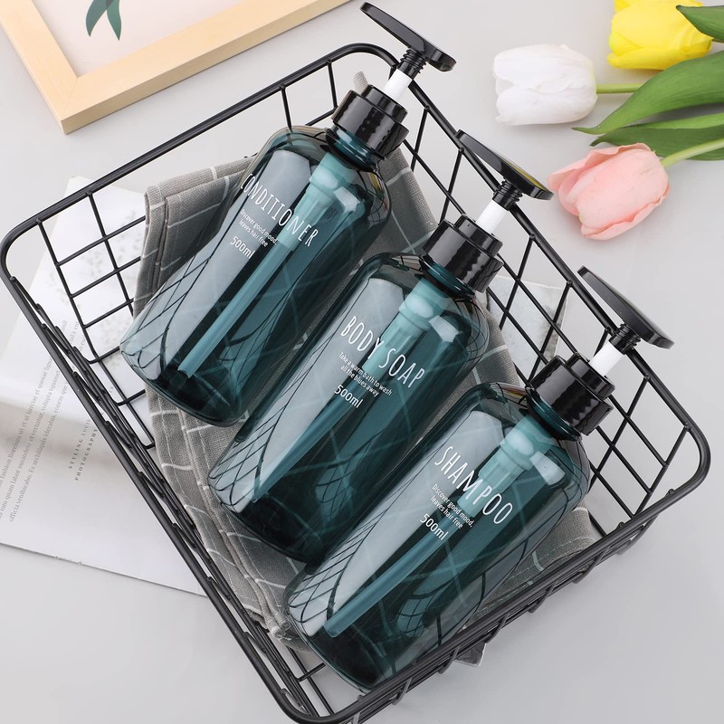 Shampoo Bottle Dispenser, Segbeauty Set of 3, Large Capacity, Refill