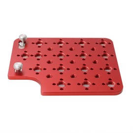 HangTon Camera Cheese Plate Side Mounting for ARRI ALEXA Mini LF Teradek Vaxis Rig Wireless Receiver Follow Focus Motor with 3/8" 1/4" Thread (Red)