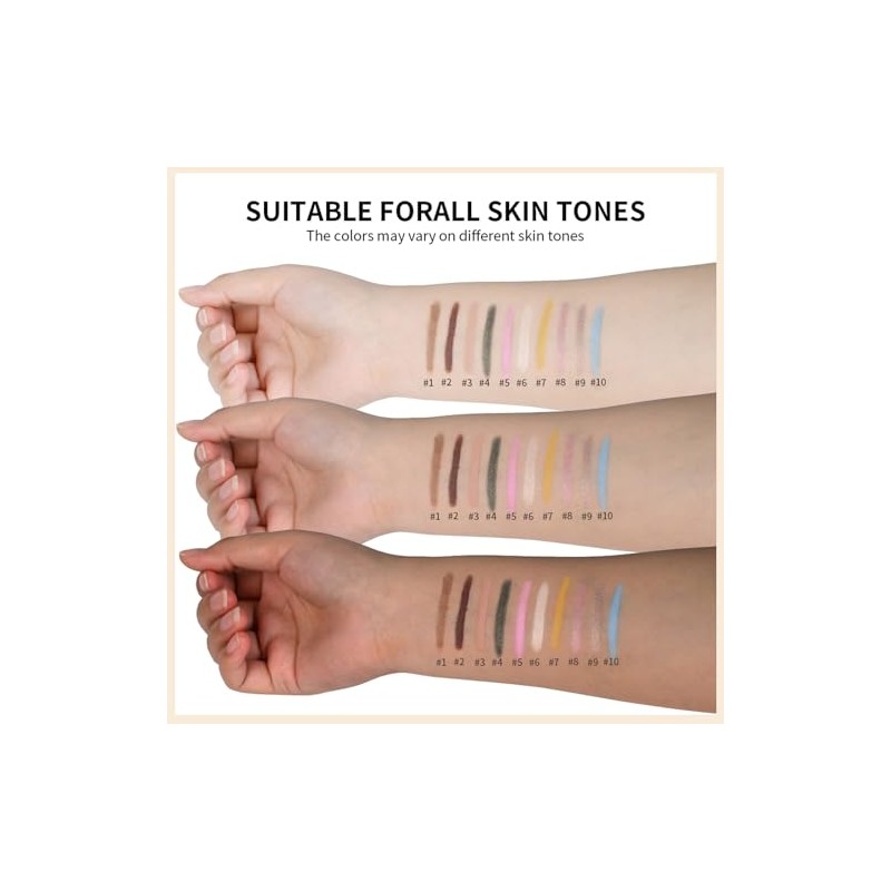 Erinde Glitter Eyeshadow Stick Waterproof, Cream Eyeshadow Pencil,#09 | Highly